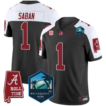 Personalized ACT 2026 ReliaQuest Bowl Patch Vapor Limited Jersey - Black Alternate / Nick Saban Stitched