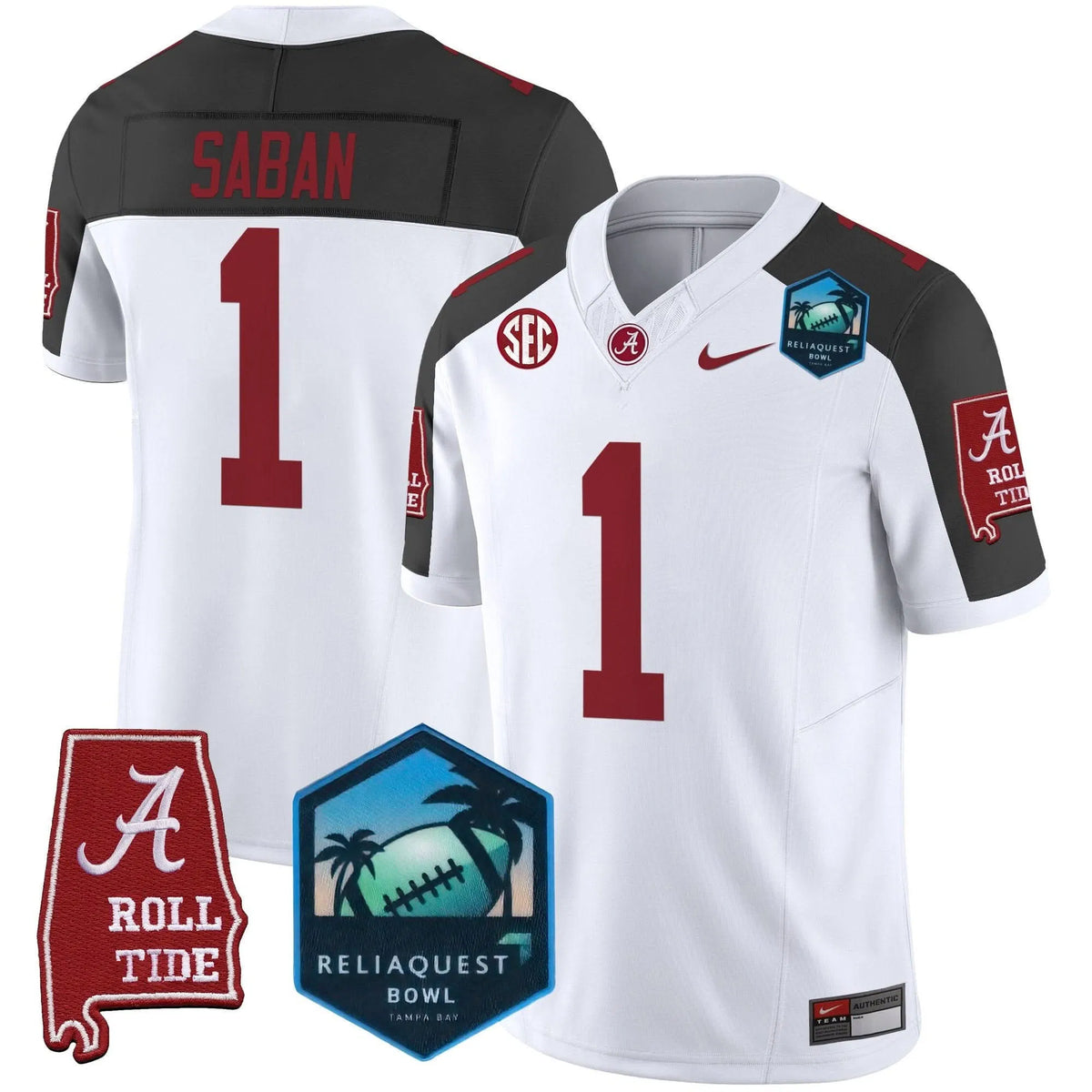 Personalized ACT 2026 ReliaQuest Bowl Patch Vapor Limited Jersey - Inverted / Nick Saban Stitched