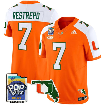 Personalized MH 2026 PopTarts Bowl Patch Vapor Limited Jersey - Orange Alternate / Xavier Restrepo Stitched