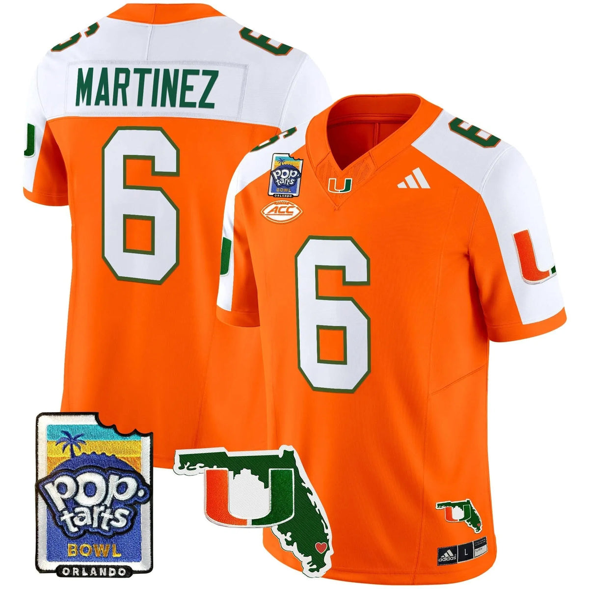 Personalized MH 2026 PopTarts Bowl Patch Vapor Limited Jersey - Orange Alternate / Damien Martinez Stitched