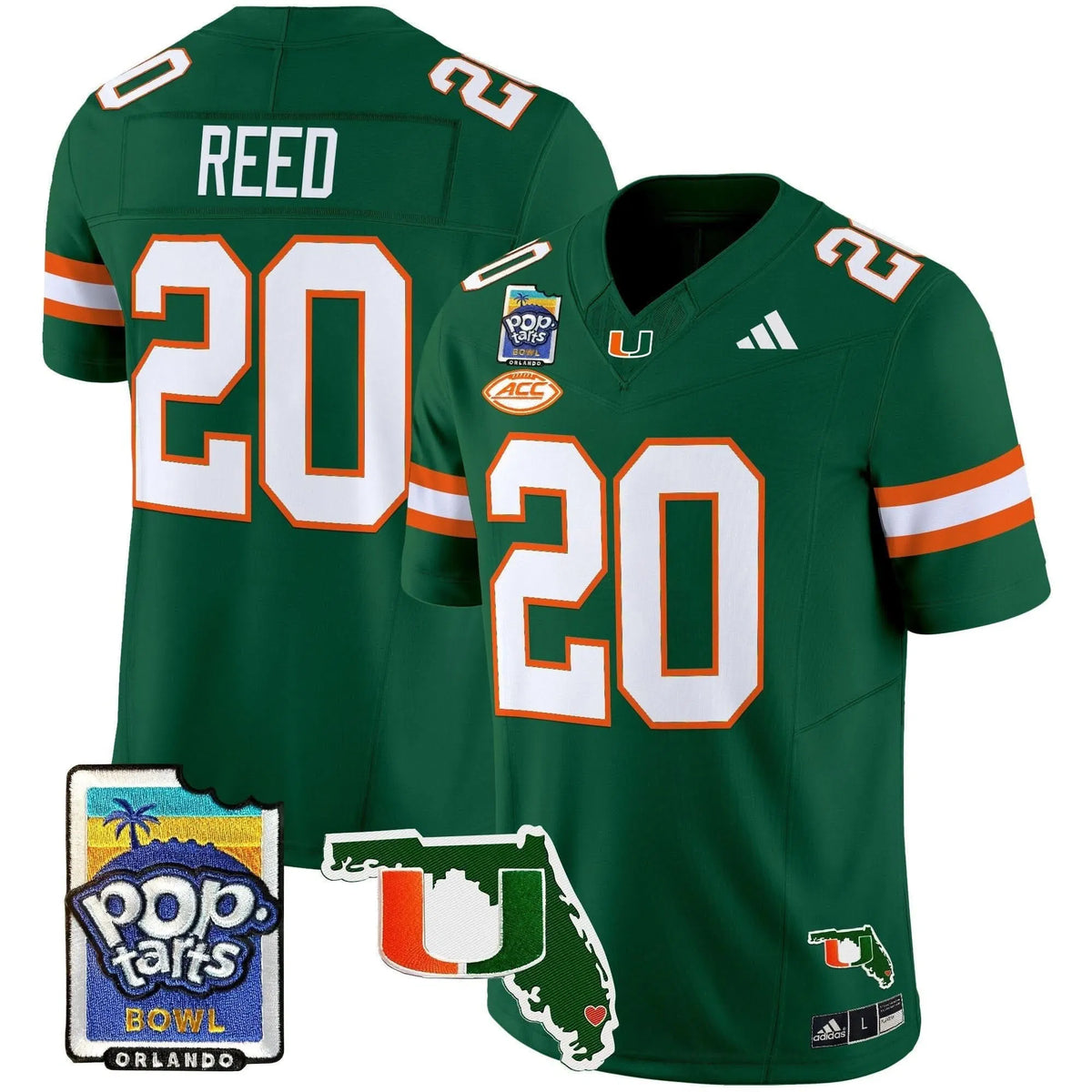 Personalized MH 2026 PopTarts Bowl Patch Vapor Limited Jersey - Green / Ed Reed Stitched