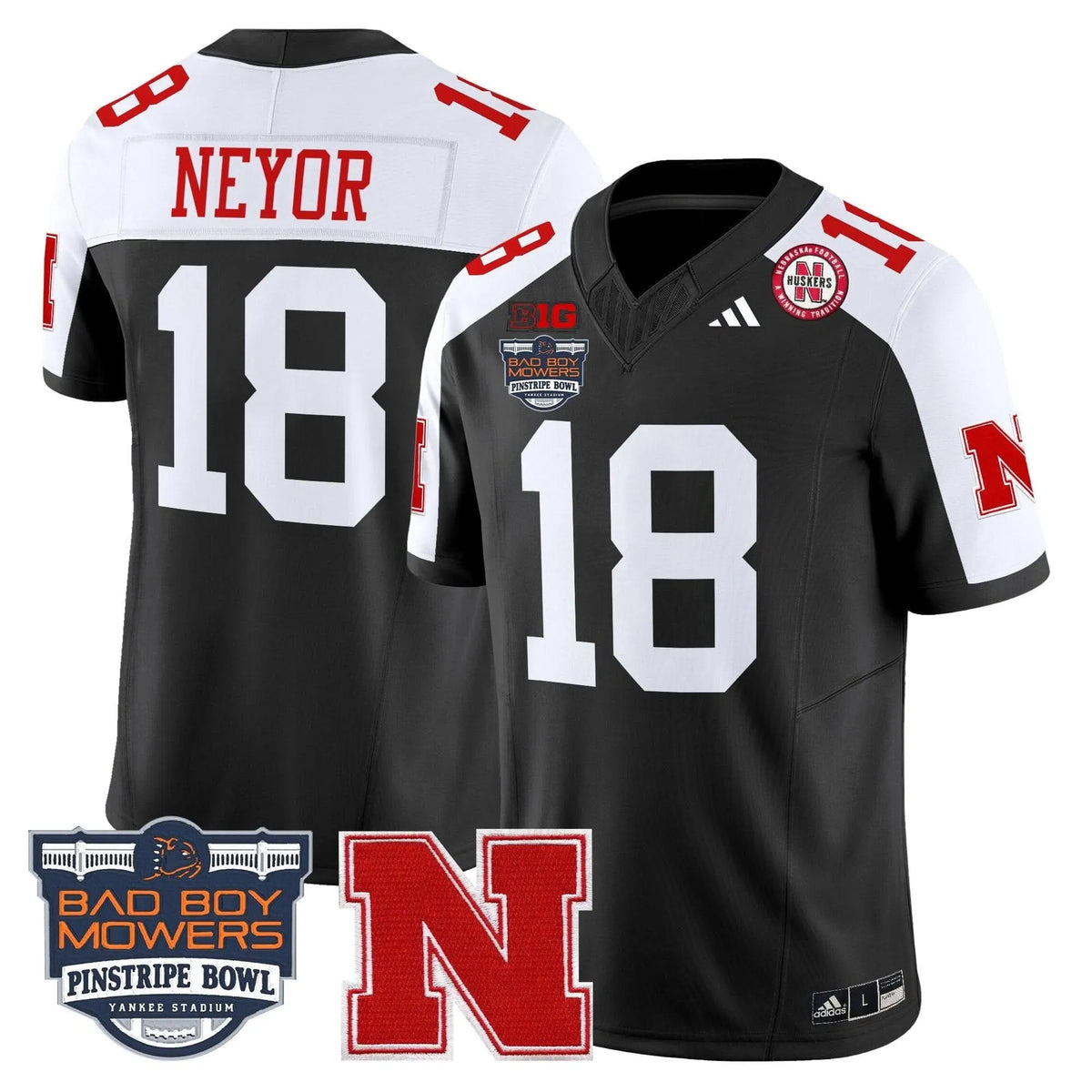 Personalized NC 2026 Pinstripe Bowl Patch Vapor Limited Jersey - Black Alternate / Isaiah Neyor Stitched