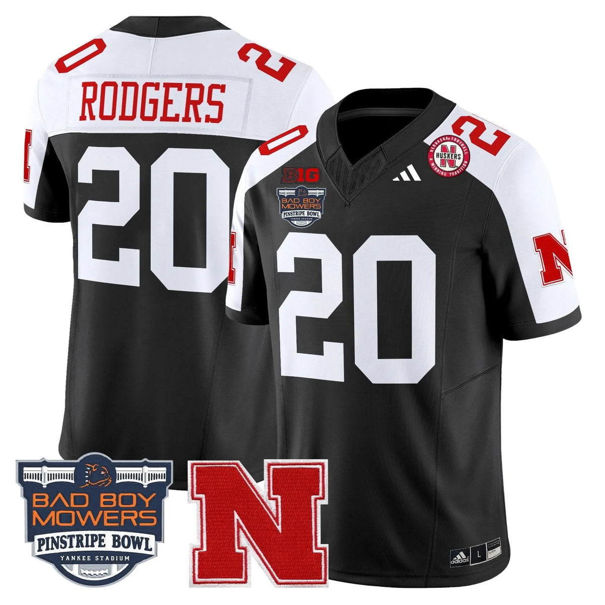 Personalized NC 2026 Pinstripe Bowl Patch Vapor Limited Jersey - Black Alternate / Johnny Rodgers Stitched