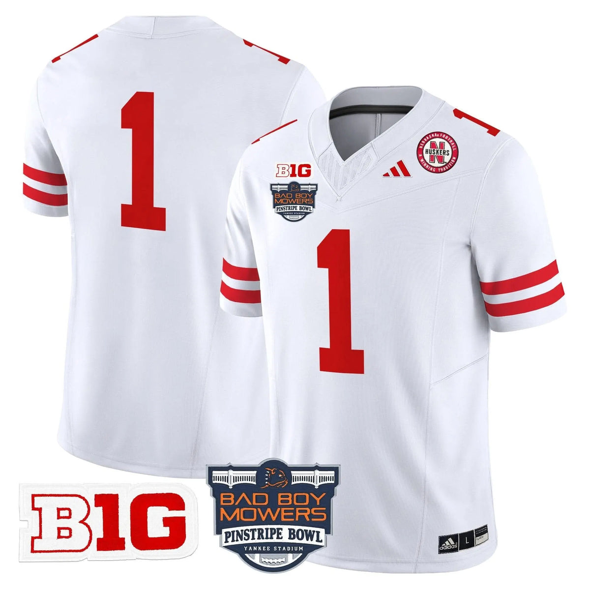 Personalized NC 2026 Pinstripe Bowl Patch Vapor Limited Jersey - White / #1 Team Stitched