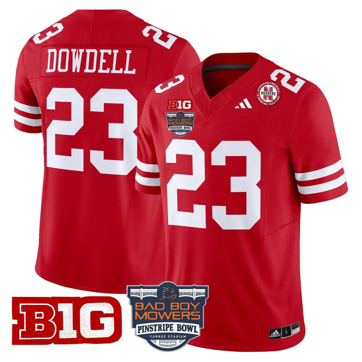 Personalized NC 2026 Pinstripe Bowl Patch Vapor Limited Jersey - Scarlet / Dante Dowdell Stitched