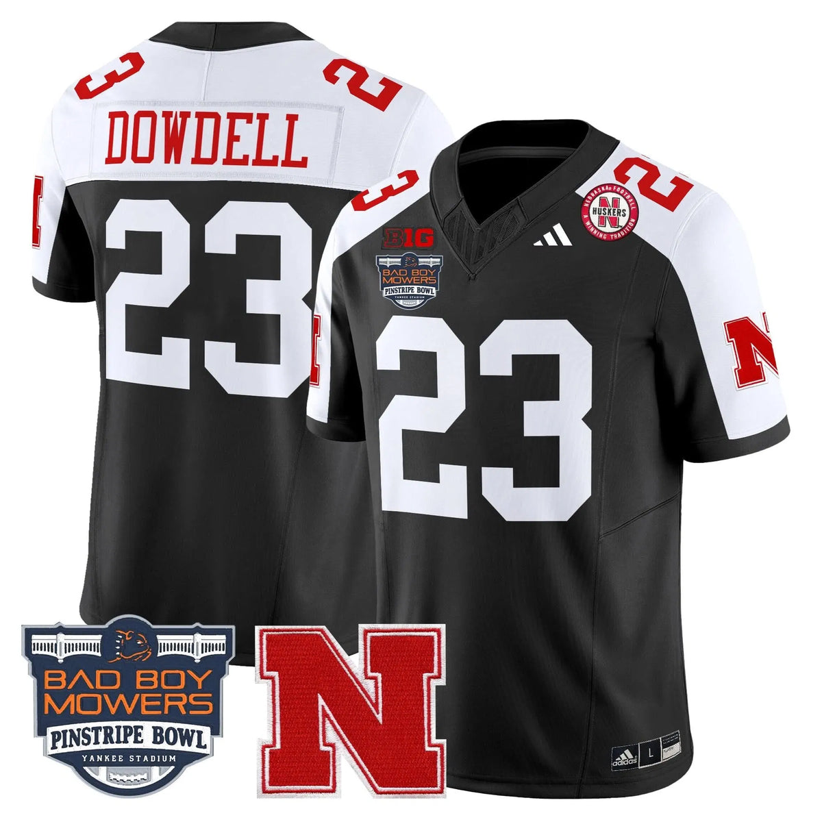 Personalized NC 2026 Pinstripe Bowl Patch Vapor Limited Jersey - Black Alternate / Dante Dowdell Stitched