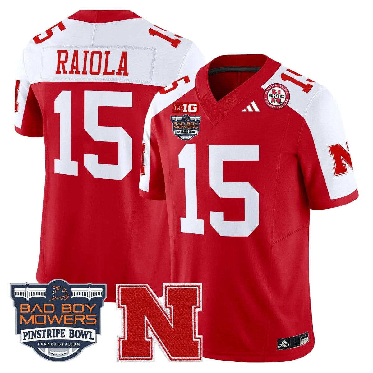 Personalized NC 2026 Pinstripe Bowl Patch Vapor Limited Jersey - Scarlet Alternate / Dylan Raiola Stitched