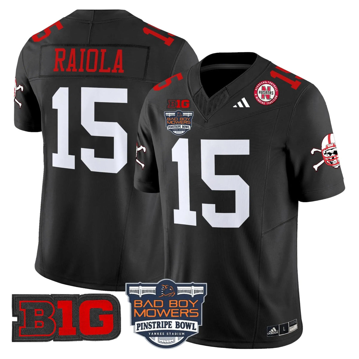 Personalized NC 2026 Pinstripe Bowl Patch Vapor Limited Jersey - Black / Dylan Raiola Stitched