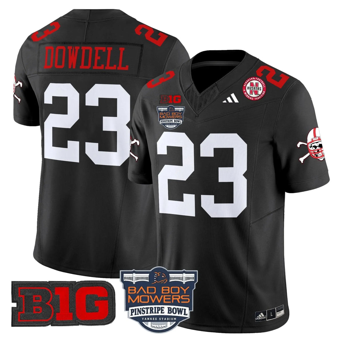 Personalized NC 2026 Pinstripe Bowl Patch Vapor Limited Jersey - Black / Dante Dowdell Stitched
