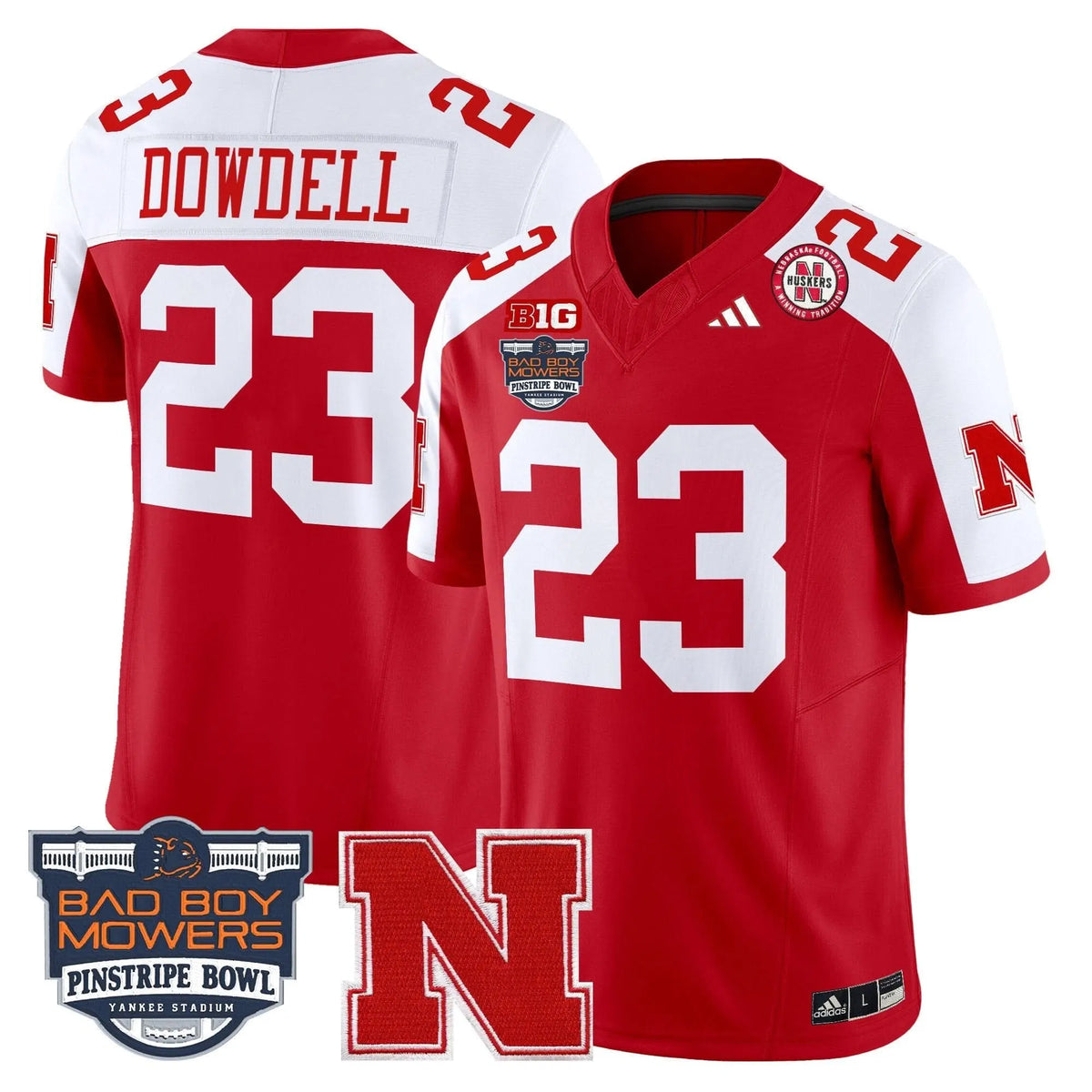 Personalized NC 2026 Pinstripe Bowl Patch Vapor Limited Jersey - Scarlet Alternate / Dante Dowdell Stitched
