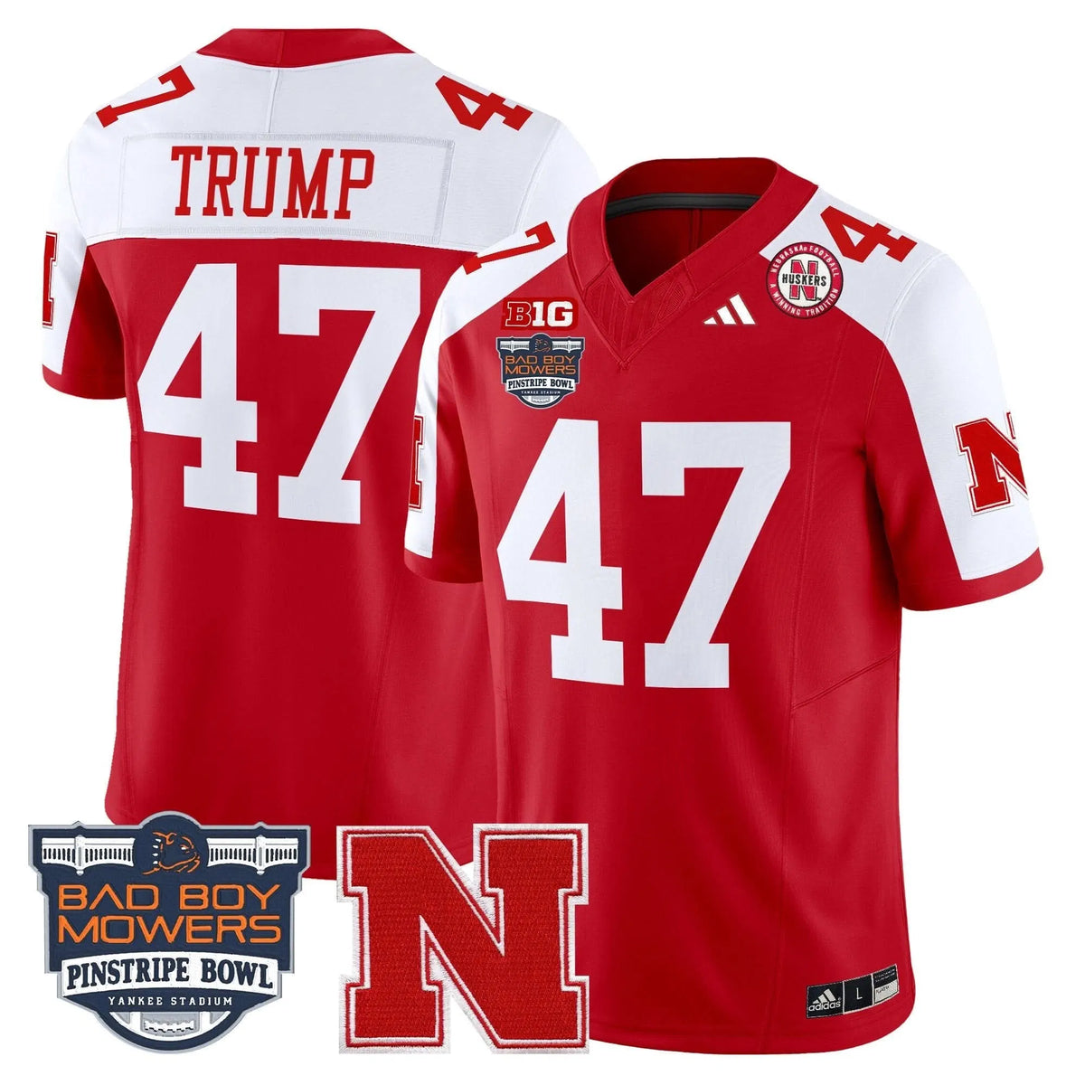 Personalized NC 2026 Pinstripe Bowl Patch Vapor Limited Jersey - Scarlet Alternate / Trump Stitched