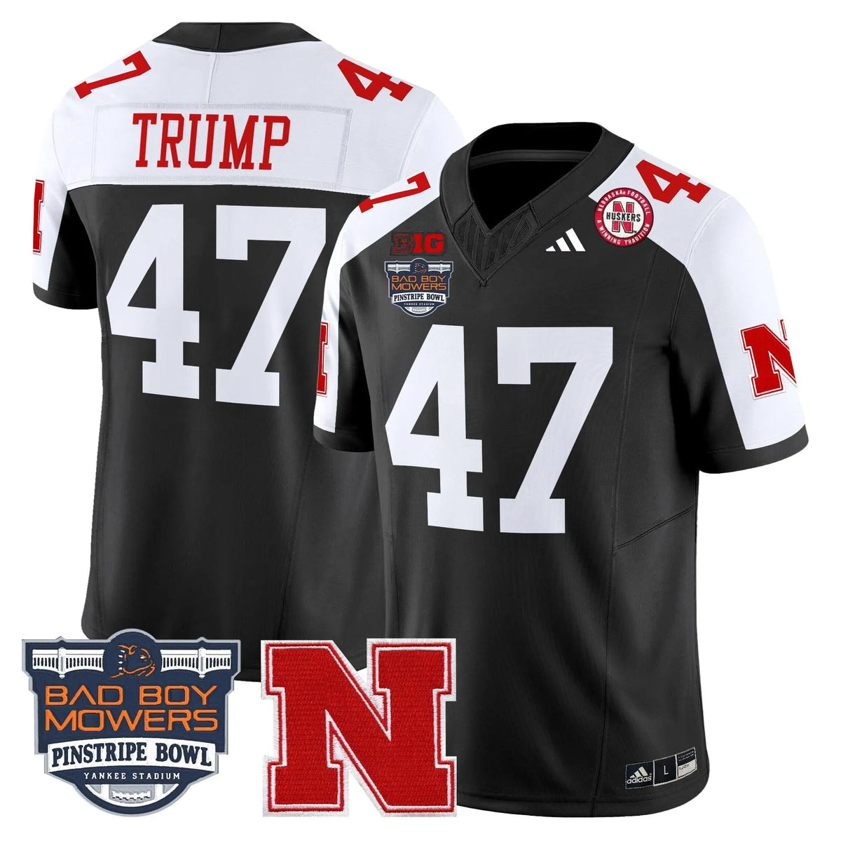 Personalized NC 2026 Pinstripe Bowl Patch Vapor Limited Jersey - Black Alternate / Trump Stitched