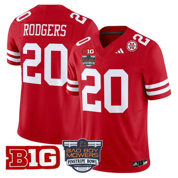 Personalized NC 2026 Pinstripe Bowl Patch Vapor Limited Jersey - Scarlet / Johnny Rodgers Stitched