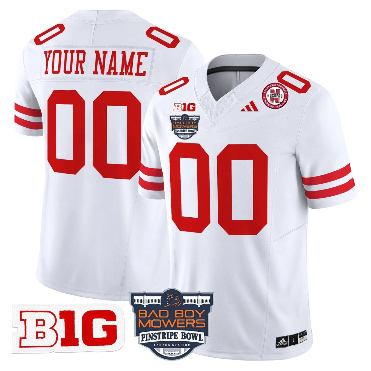 Personalized NC 2026 Pinstripe Bowl Patch Vapor Limited Custom Jersey - White Stitched