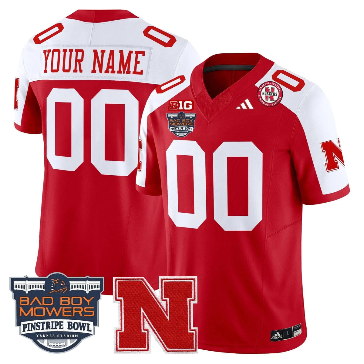 Personalized NC 2026 Pinstripe Bowl Patch Vapor Limited Custom Jersey - Scarlet Alternate Stitched