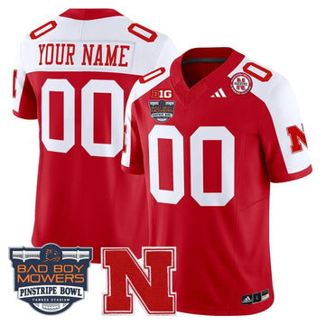 Personalized NC 2026 Pinstripe Bowl Patch Vapor Limited Custom Jersey - Scarlet Alternate Stitched