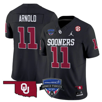 Personalized OS 2026 Armed Forces Bowl Patch Vapor Limited Jersey - Black / Jackson Arnold Stitched
