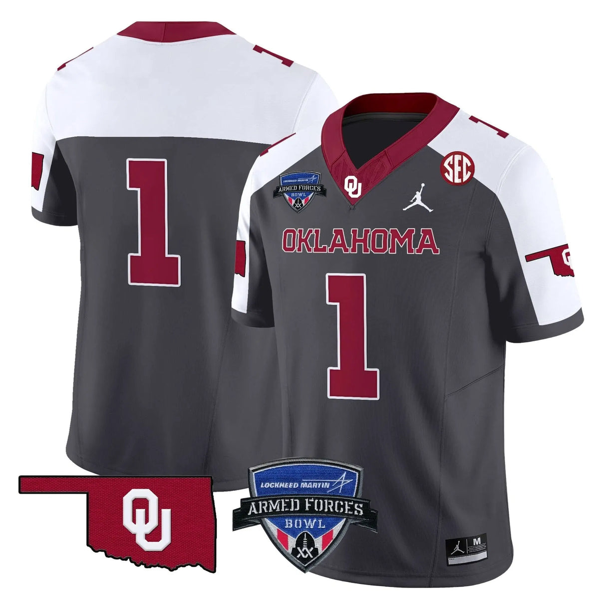 Personalized OS 2026 Armed Forces Bowl Patch Vapor Limited Jersey - Special Anthracite / #1 Team Stitched