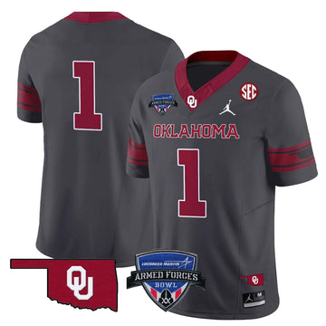 Personalized OS 2026 Armed Forces Bowl Patch Vapor Limited Jersey - Anthracite / #1 Team Stitched