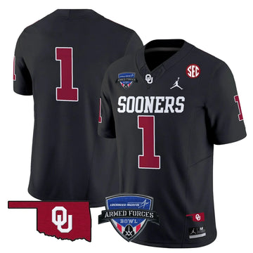 Personalized OS 2026 Armed Forces Bowl Patch Vapor Limited Jersey - Black / #1 Team Stitched