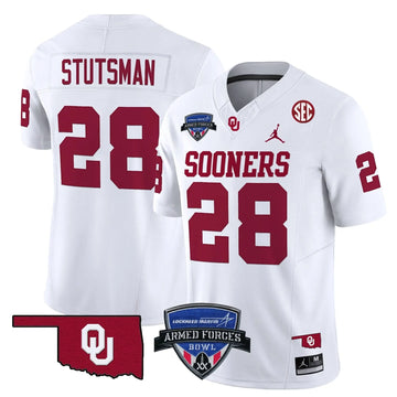 Personalized OS 2026 Armed Forces Bowl Patch Vapor Limited Jersey - White / Danny Stutsman Stitched