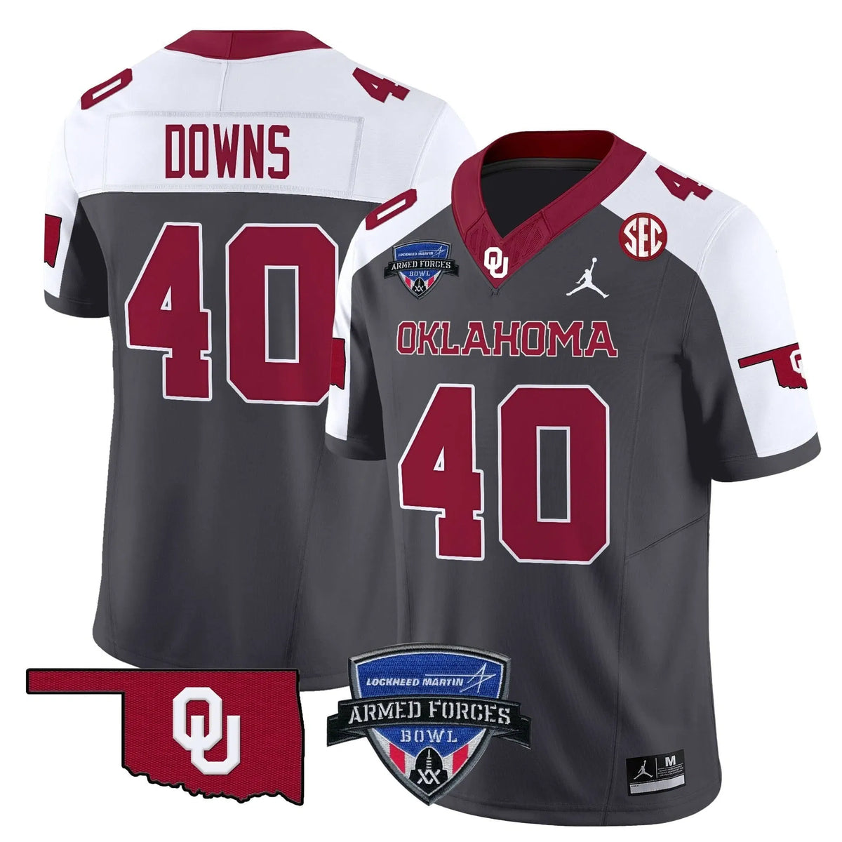 Personalized OS 2026 Armed Forces Bowl Patch Vapor Limited Jersey - Special Anthracite / Ethan Downs Stitched