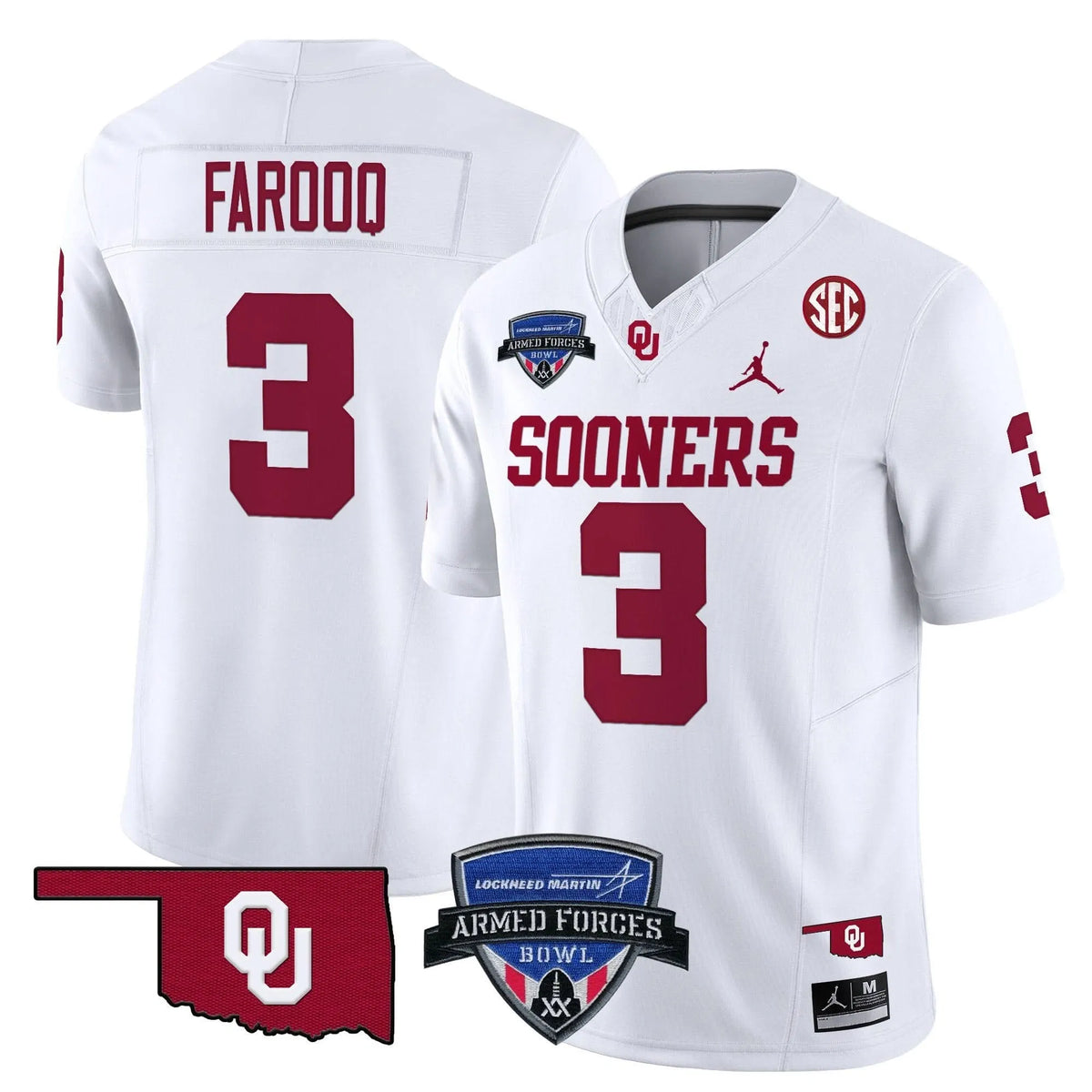 Personalized OS 2026 Armed Forces Bowl Patch Vapor Limited Jersey - White / Jalil Farooq Stitched