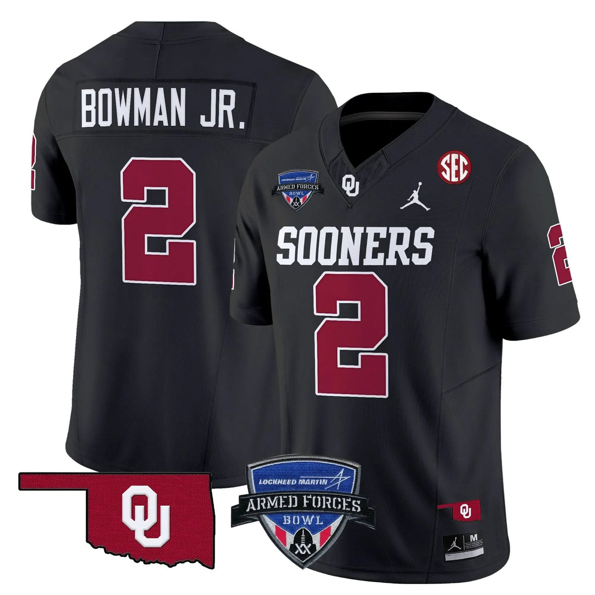 Personalized OS 2026 Armed Forces Bowl Patch Vapor Limited Jersey - Black / Billy Bowman Jr. Stitched