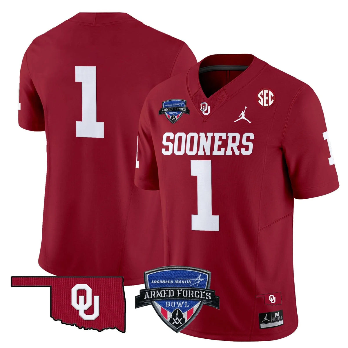 Personalized OS 2026 Armed Forces Bowl Patch Vapor Limited Jersey - Red / #1 Team Stitched