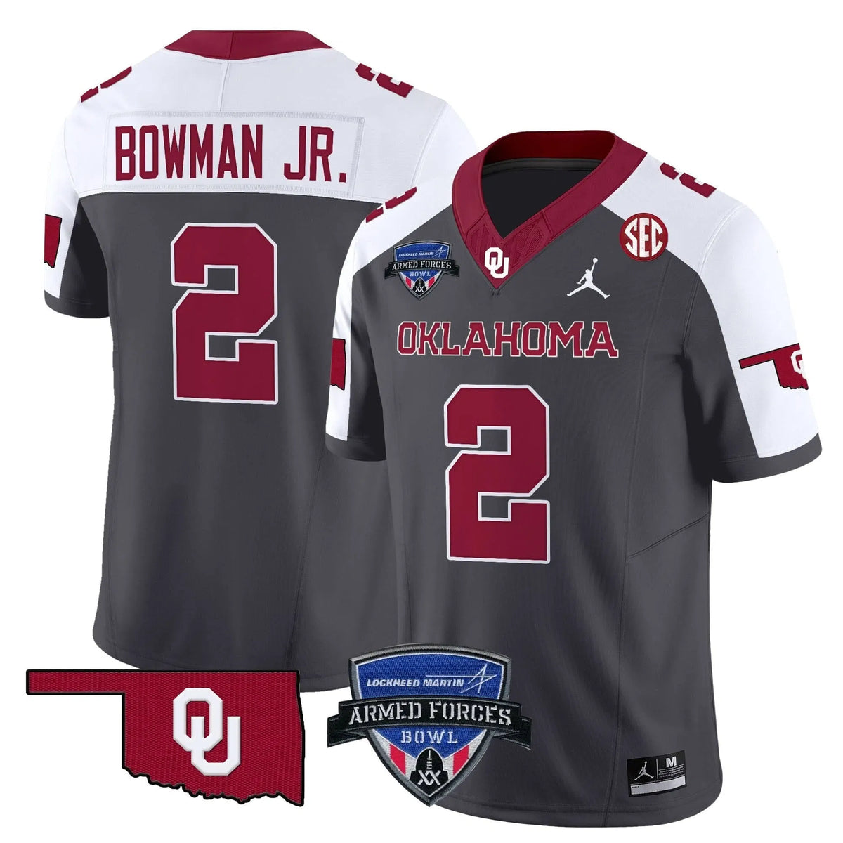 Personalized OS 2026 Armed Forces Bowl Patch Vapor Limited Jersey - Special Anthracite / Billy Bowman Jr. Stitched