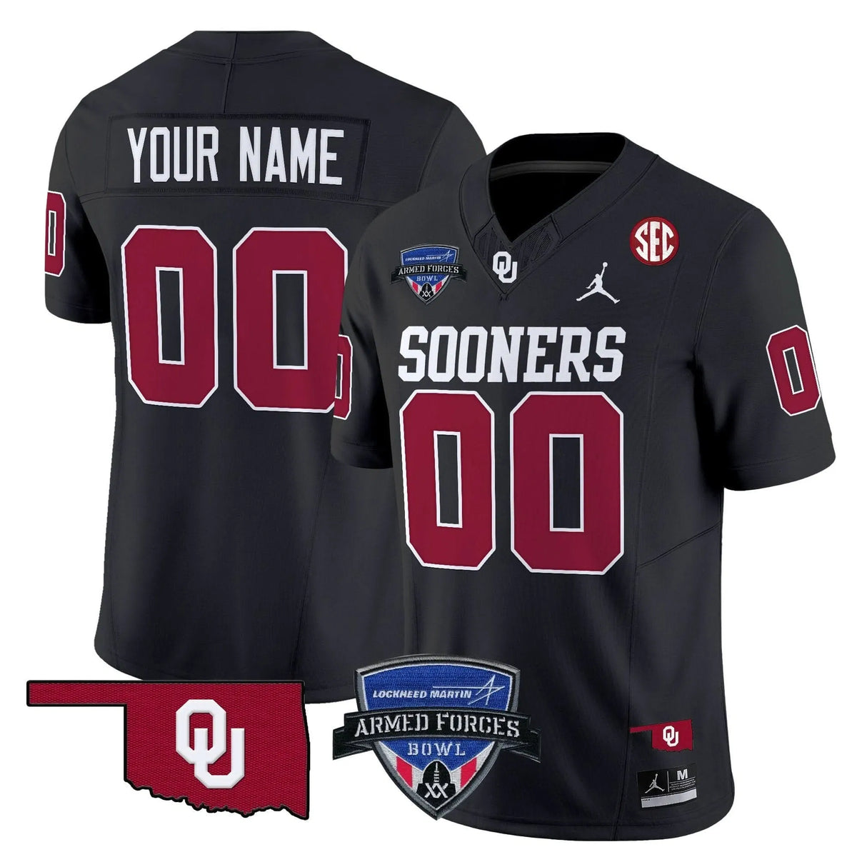 Personalized OS 2026 Armed Forces Bowl Patch Vapor Limited Custom Jersey - Black Stitched