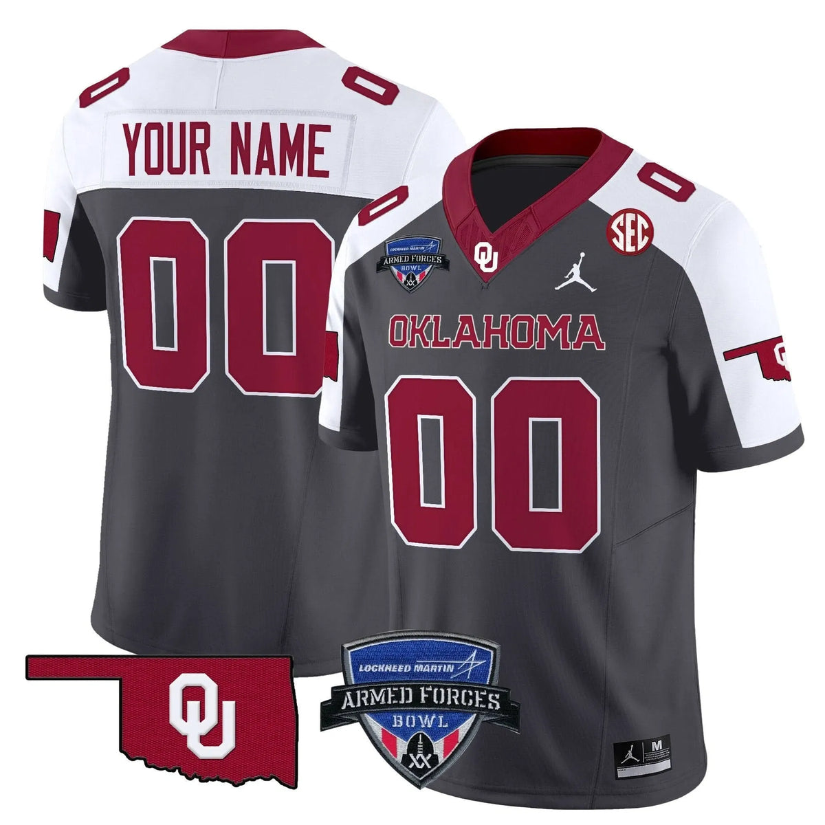 Personalized OS 2026 Armed Forces Bowl Patch Vapor Limited Custom Jersey - Special Anthracite Stitched