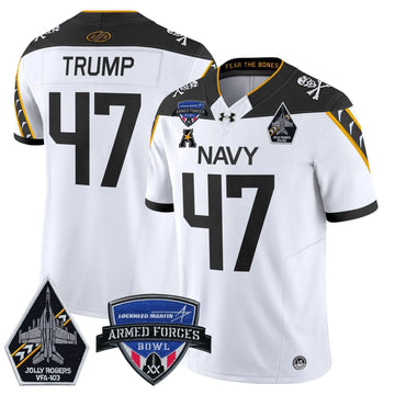 Personalized NM 2026 Armed Forces Bowl Patch Vapor Limited Jersey - White / Trump Stitched