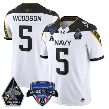 Personalized NM 2026 Armed Forces Bowl Patch Vapor Limited Jersey - White / Braxton Woodson Stitched