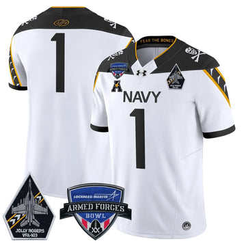 Personalized NM 2026 Armed Forces Bowl Patch Vapor Limited Jersey - White / #1 Team Stitched