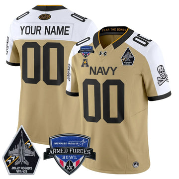 Personalized NM 2026 Armed Forces Bowl Patch Vapor Limited Custom Jersey - Gold Alterntate Stitched