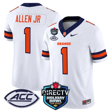 Personalized Syracuse Orange 2026 Holiday Bowl Patch Vapor Limited Jersey - White / LeQuint Allen Stitched
