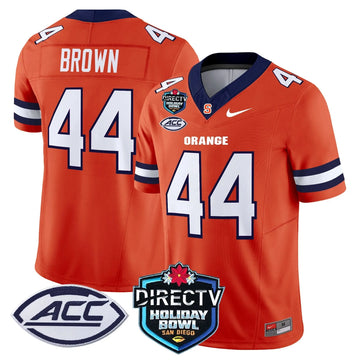 Personalized Syracuse Orange 2026 Holiday Bowl Patch Vapor Limited Jersey - Orange / Jim Brown Stitched
