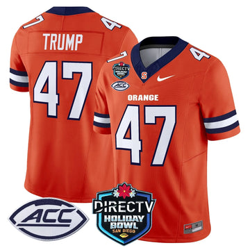 Personalized Syracuse Orange 2026 Holiday Bowl Patch Vapor Limited Jersey - Orange / Trump Stitched