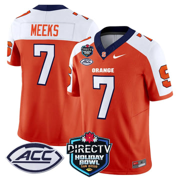 Personalized Syracuse Orange 2026 Holiday Bowl Patch Vapor Limited Jersey - Orange Alternate / Jackson Meeks Stitched