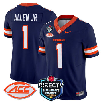 Personalized Syracuse Orange 2026 Holiday Bowl Patch Vapor Limited Jersey - Navy / LeQuint Allen Stitched