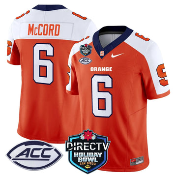 Personalized Syracuse Orange 2026 Holiday Bowl Patch Vapor Limited Jersey - Orange Alternate / Kyle McCord Stitched