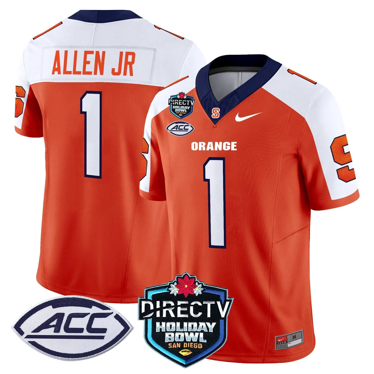 Personalized Syracuse Orange 2026 Holiday Bowl Patch Vapor Limited Jersey - Orange Alternate / LeQuint Allen Stitched