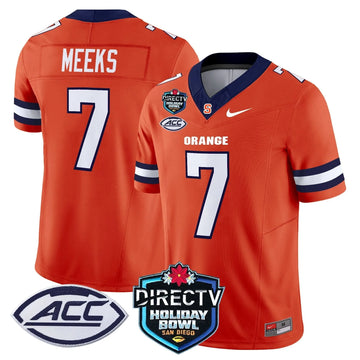 Personalized Syracuse Orange 2026 Holiday Bowl Patch Vapor Limited Jersey - Orange / Jackson Meeks Stitched
