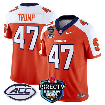 Personalized Syracuse Orange 2026 Holiday Bowl Patch Vapor Limited Jersey - Orange Alternate / Trump Stitched