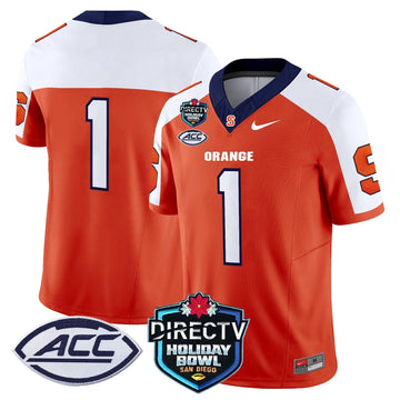 Personalized Syracuse Orange 2026 Holiday Bowl Patch Vapor Limited Jersey - Orange Alternate / #1 Team Stitched