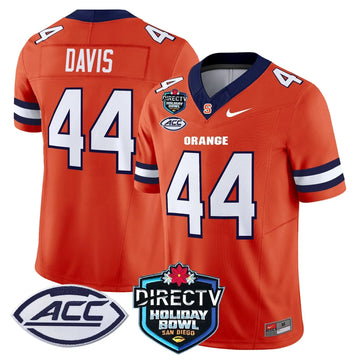 Personalized Syracuse Orange 2026 Holiday Bowl Patch Vapor Limited Jersey - Orange / Ernie Davis Stitched