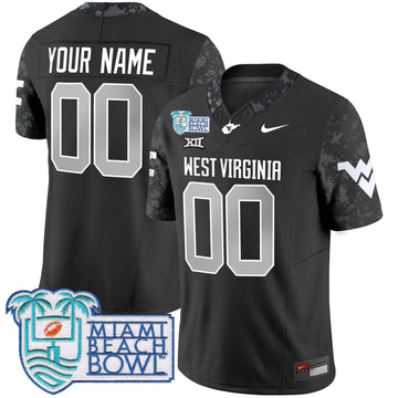 Personalized WVM 2026 Miami Beach Bowl Patch Vapor Limited Custom Jersey - Coal Stitched
