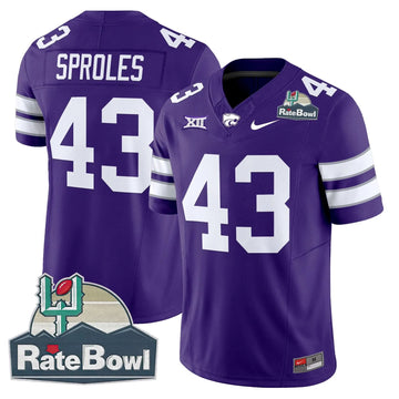 Personalized Kansas State Wildcats 2026 Rate Bowl Patch Vapor Limited Jersey - Purple / Darren Sproles Stitched