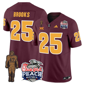 Personalized SD Pat Tillman & Peach Bowl Patch Vapor Limited Jersey - Maroon / DeCarlos Brooks Stitched